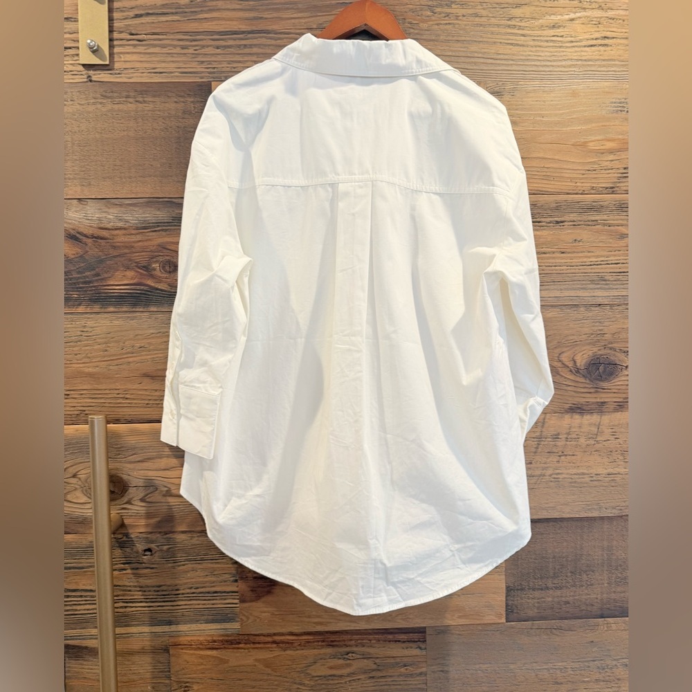 Anine Bing Oversized Mika Crisp Cotton Poplin White Shirt NWT - Picture 8 of 14